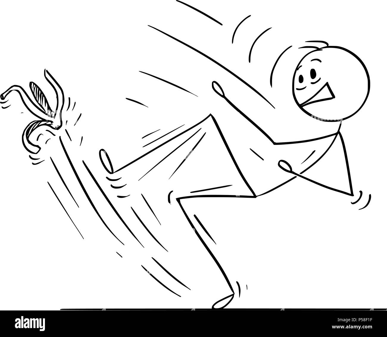 Cartoon of Man or Businessman Slipping on Banana Peel Stock Vector Image &  Art - Alamy