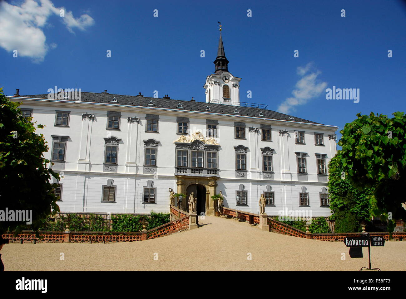 Entrance to Lysice Castle in Lysice, South Moravia, Czech Republic Stock Photo