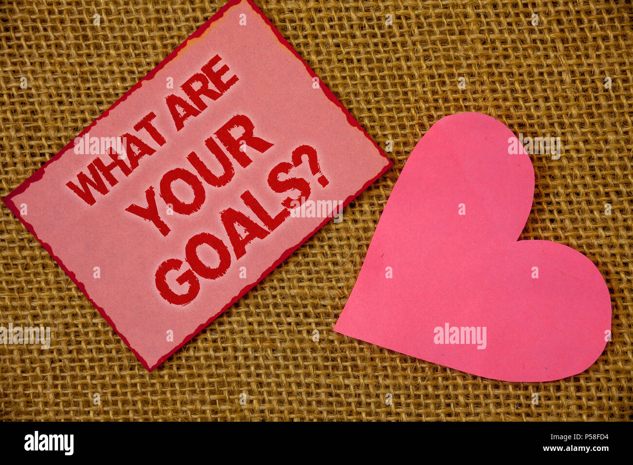 Writing note showing What Are Your Goals Question. Business photo ...