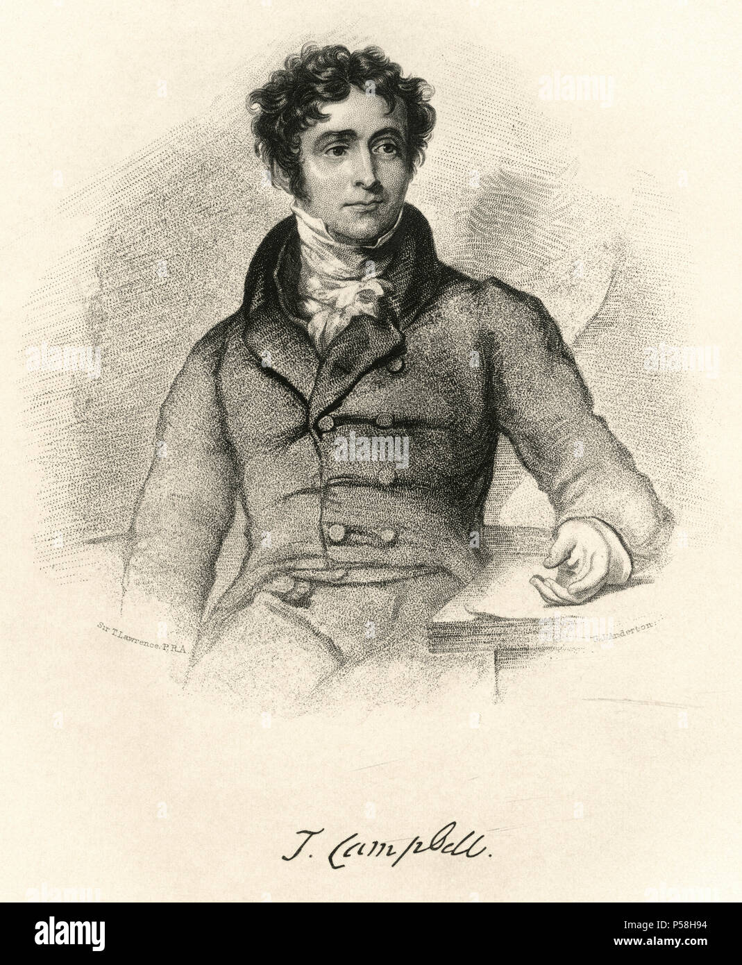 John Campbell(1653-1728), Scottish-American Editor and Founder of First Successfully Established Paper in America, Boston News-Letter, Engraving