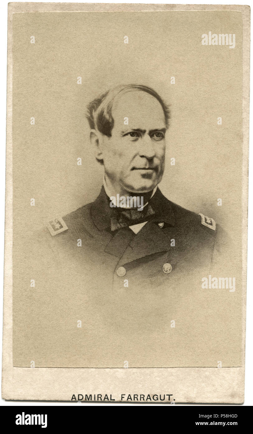 David G. Farragut (1801-70), American Admiral, U.S. Navy, Portrait, Stock Photo
