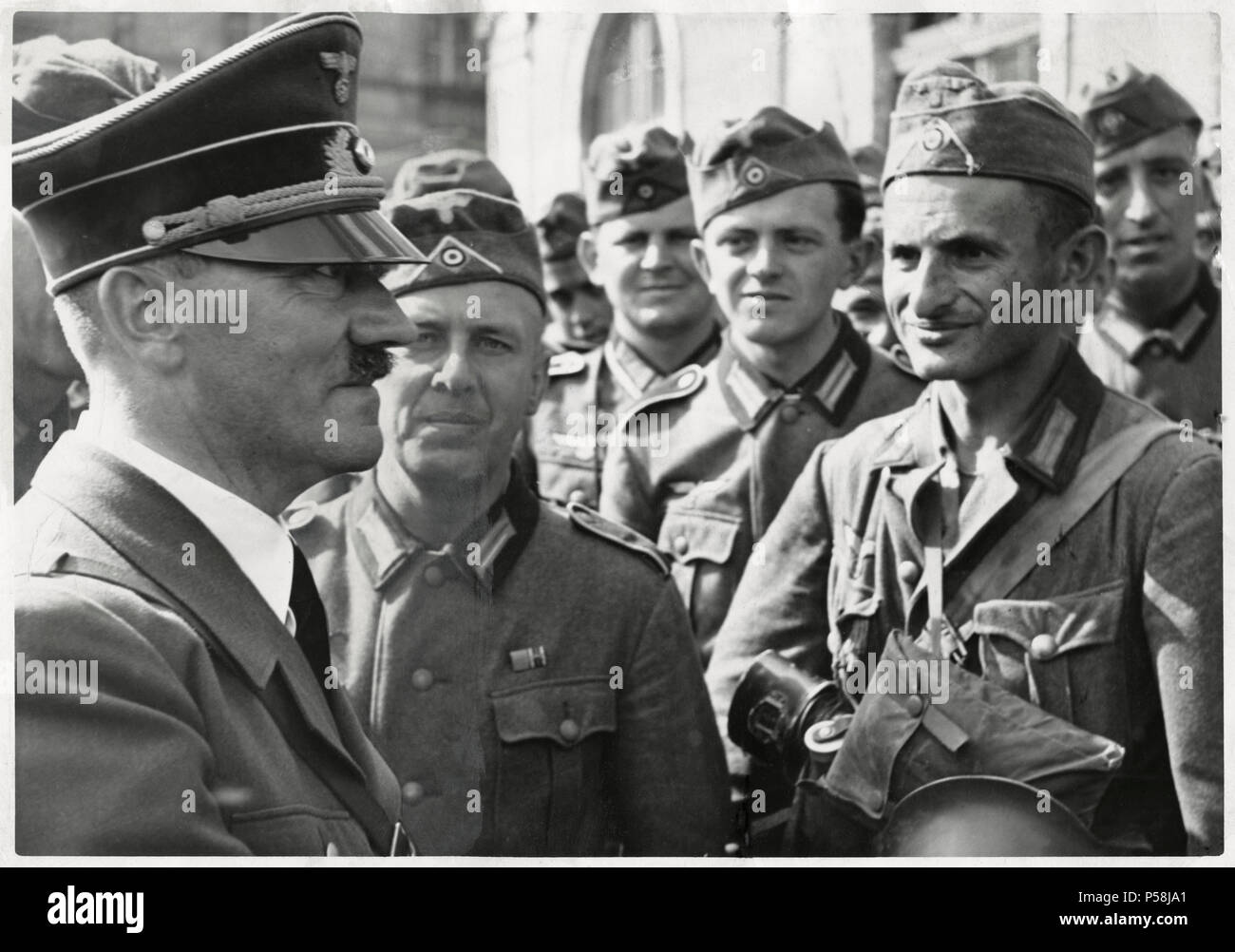 Adolf Hitler During a Troop Visit, Jaroslaw, Poland, September 1939 Stock Photo