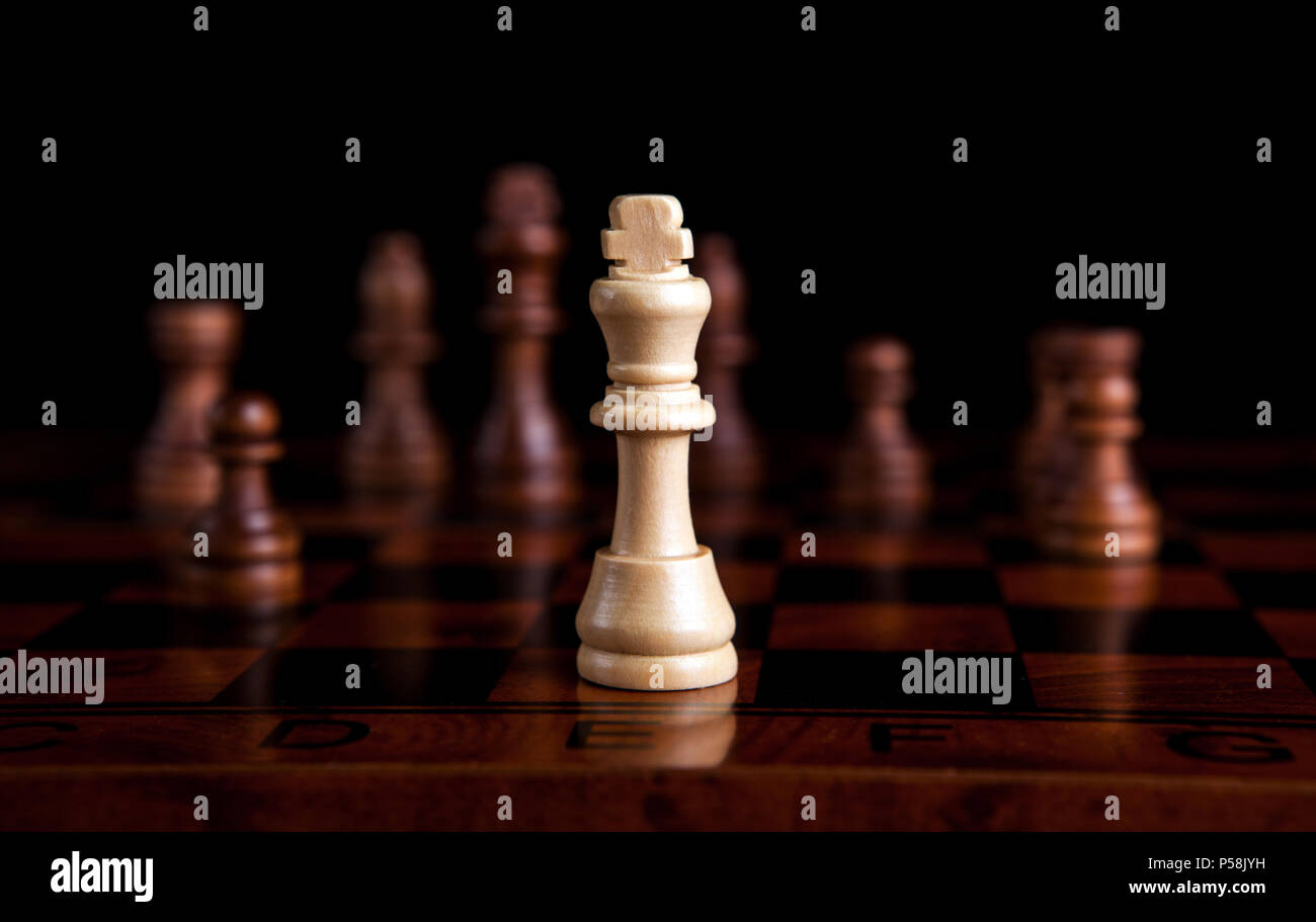 chess pieces with the king in the center Stock Photo Alamy