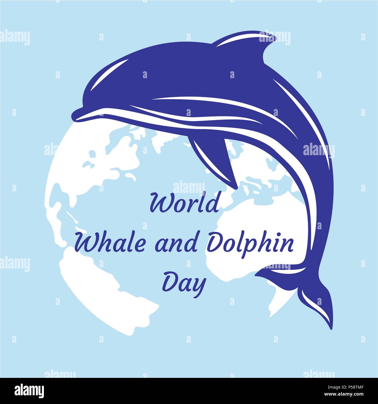 World Whale and Dolphin Day. 23 July. Concept of ecological holiday