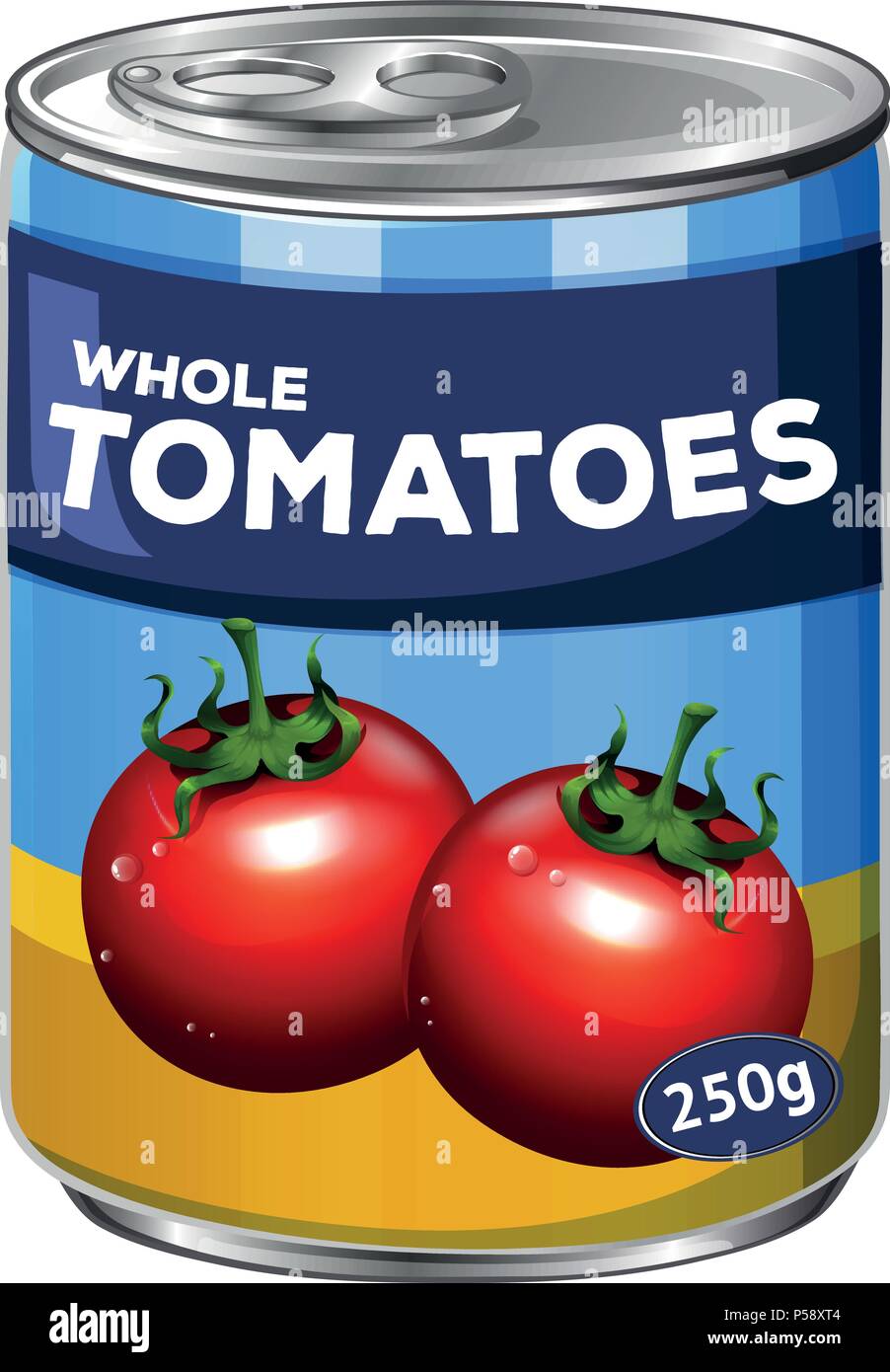 A Can of Whole Tomatoes illustration Stock Vector