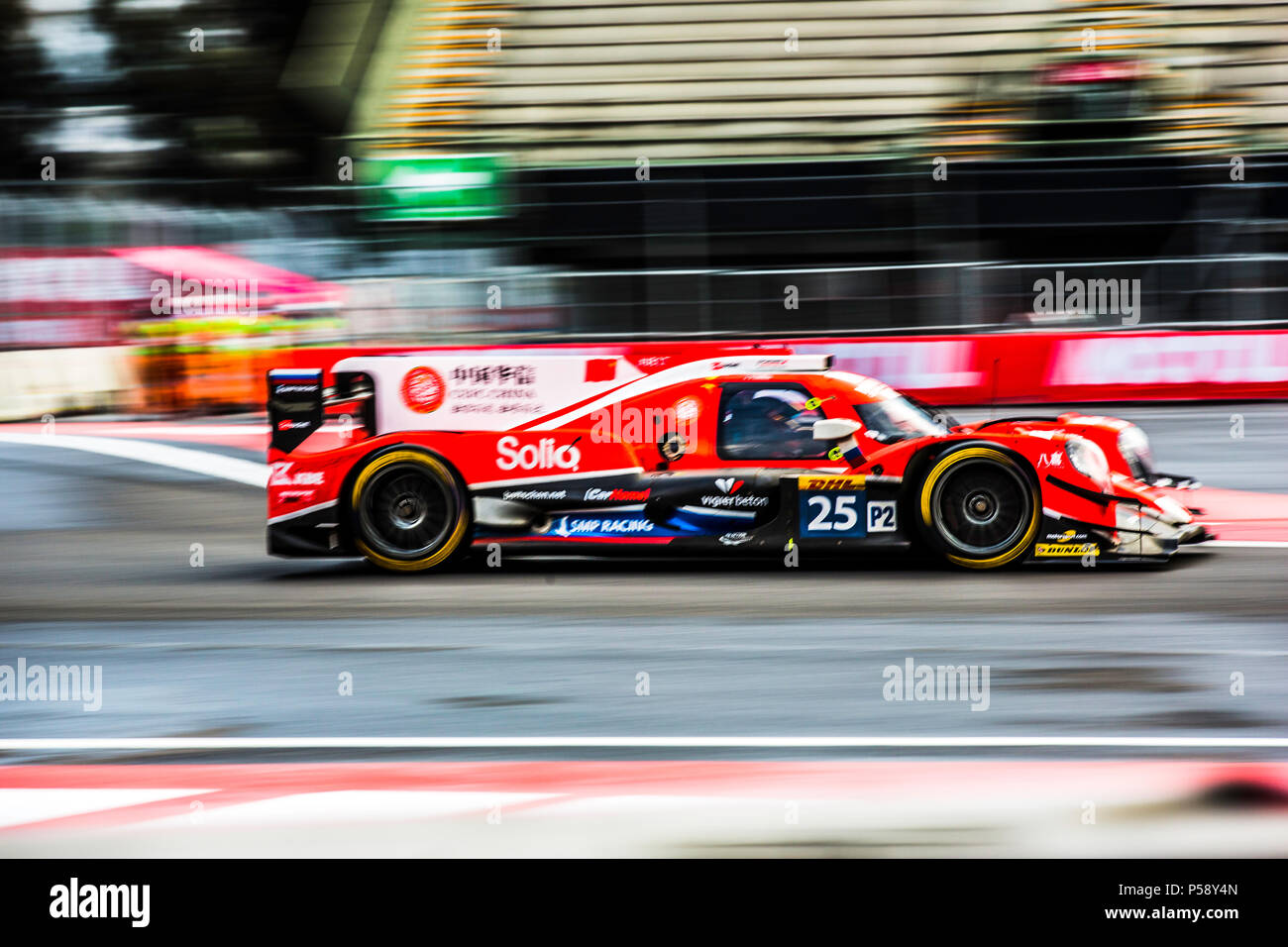 Mexico City, Mexico – September 01, 2017: Autodromo Hermanos Rodriguez. 6hrs of Mexico, FIA WEC. CEFC MANOR TRS RACING driver´s Roberto Gonzalez, Simon Trummer or Vitaly Petrov, at the Oreca 07 Gibson No. 25, running at the Free Practice I. Stock Photo
