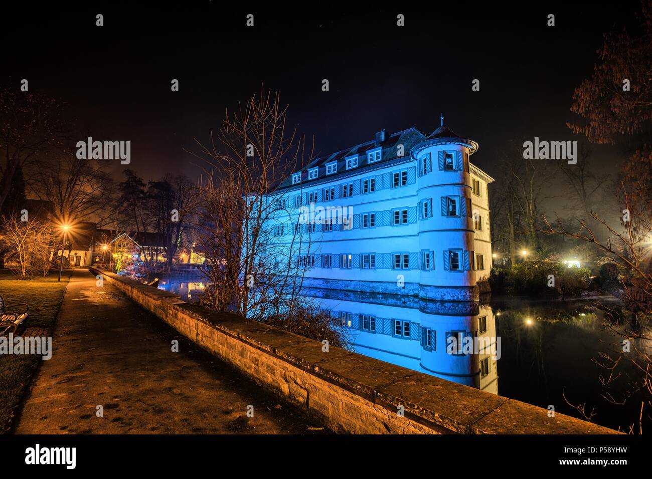 water castle Bad Rappenau, Germany, at night Stock Photo Alamy