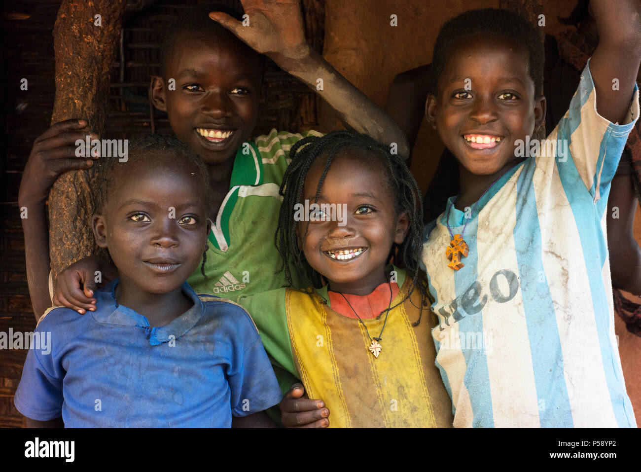 Aari children in southwest Ethiopia. Stock Photo