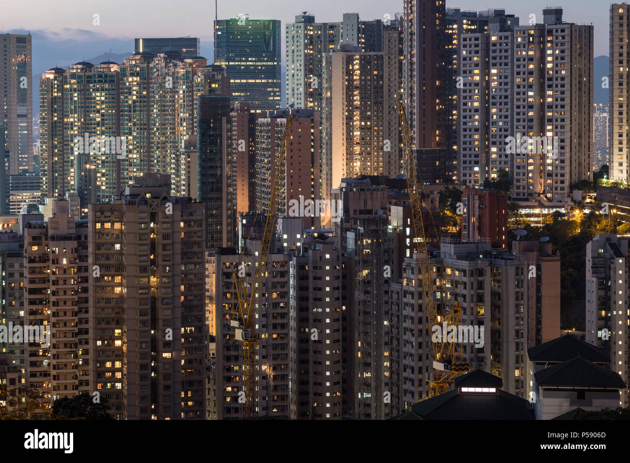Very high density of apartment towers in the Happy Valley district of