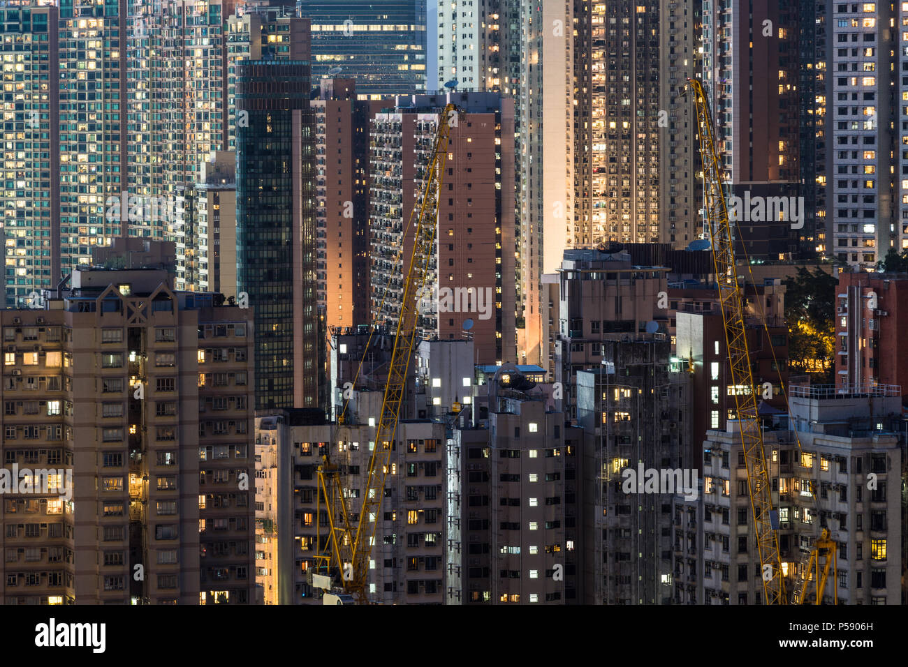 Very high density of apartment towers in the Happy Valley district of