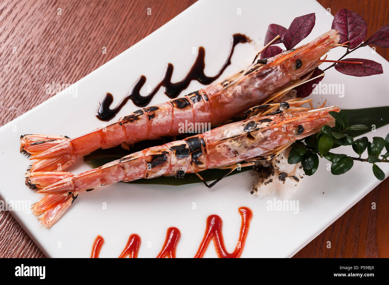 Japanese grilled shrimp Stock Photo