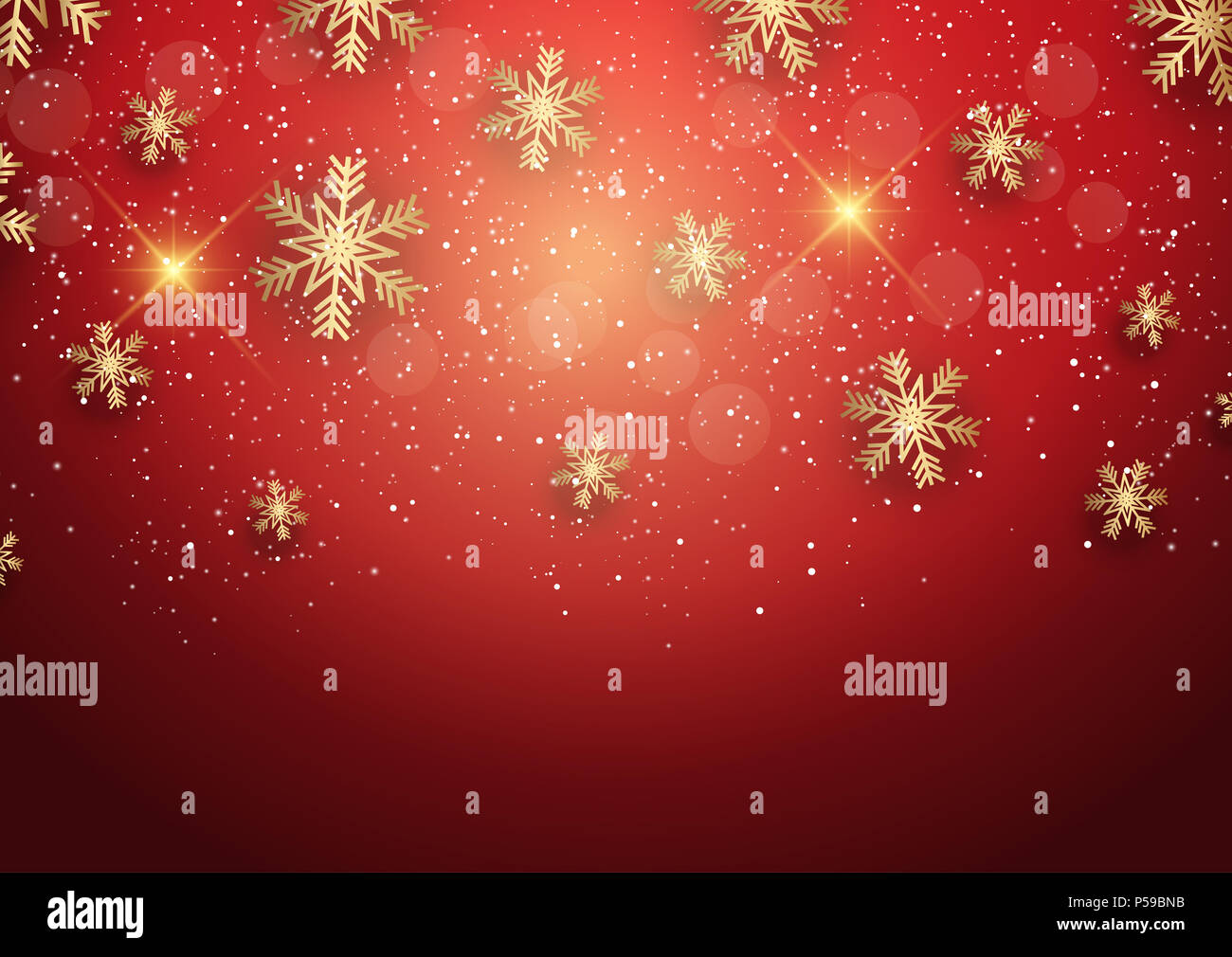 Christmas background with golden snowflakes Stock Photo - Alamy