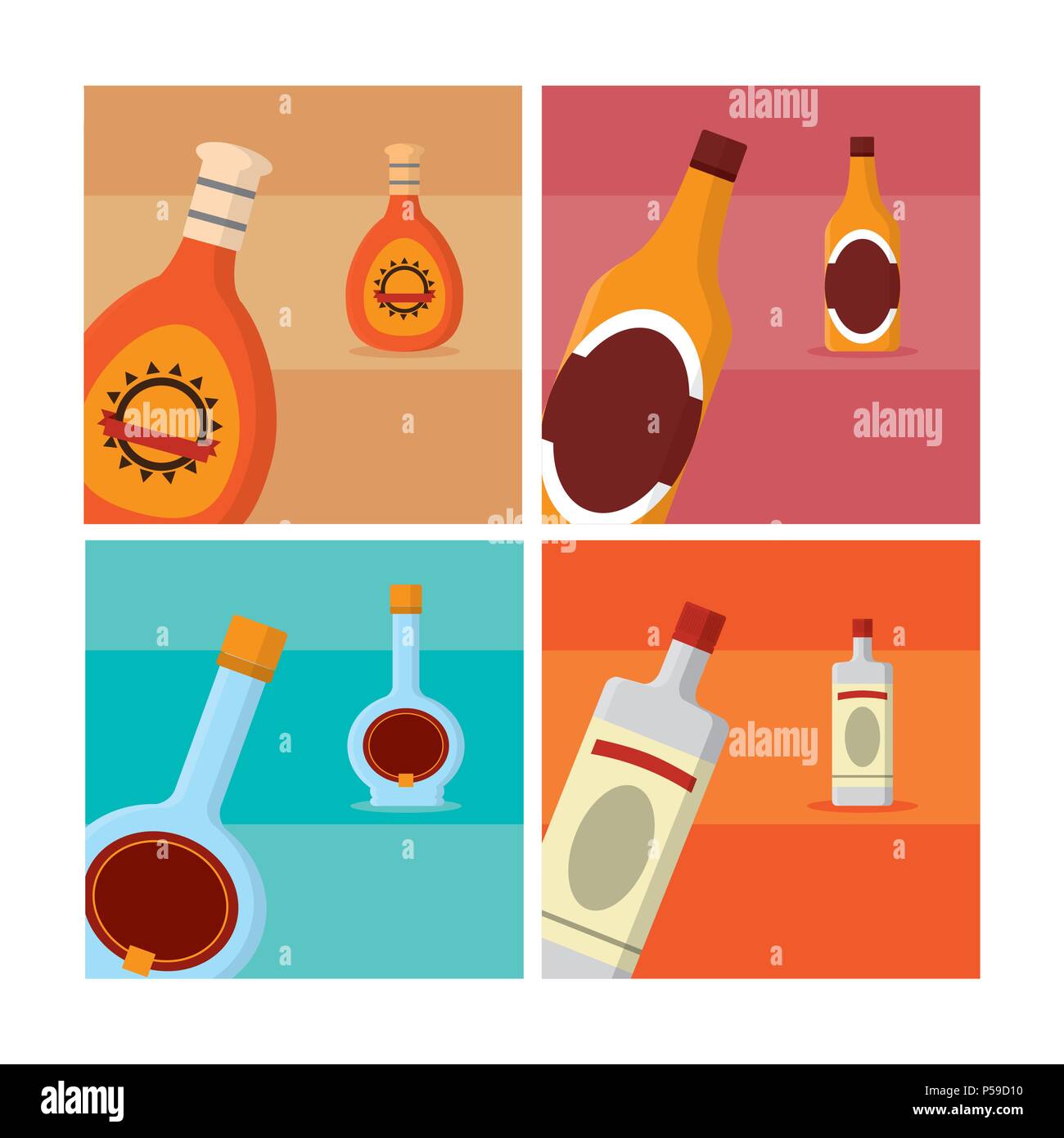 Set of drinks collection vector illustration graphic design Stock ...