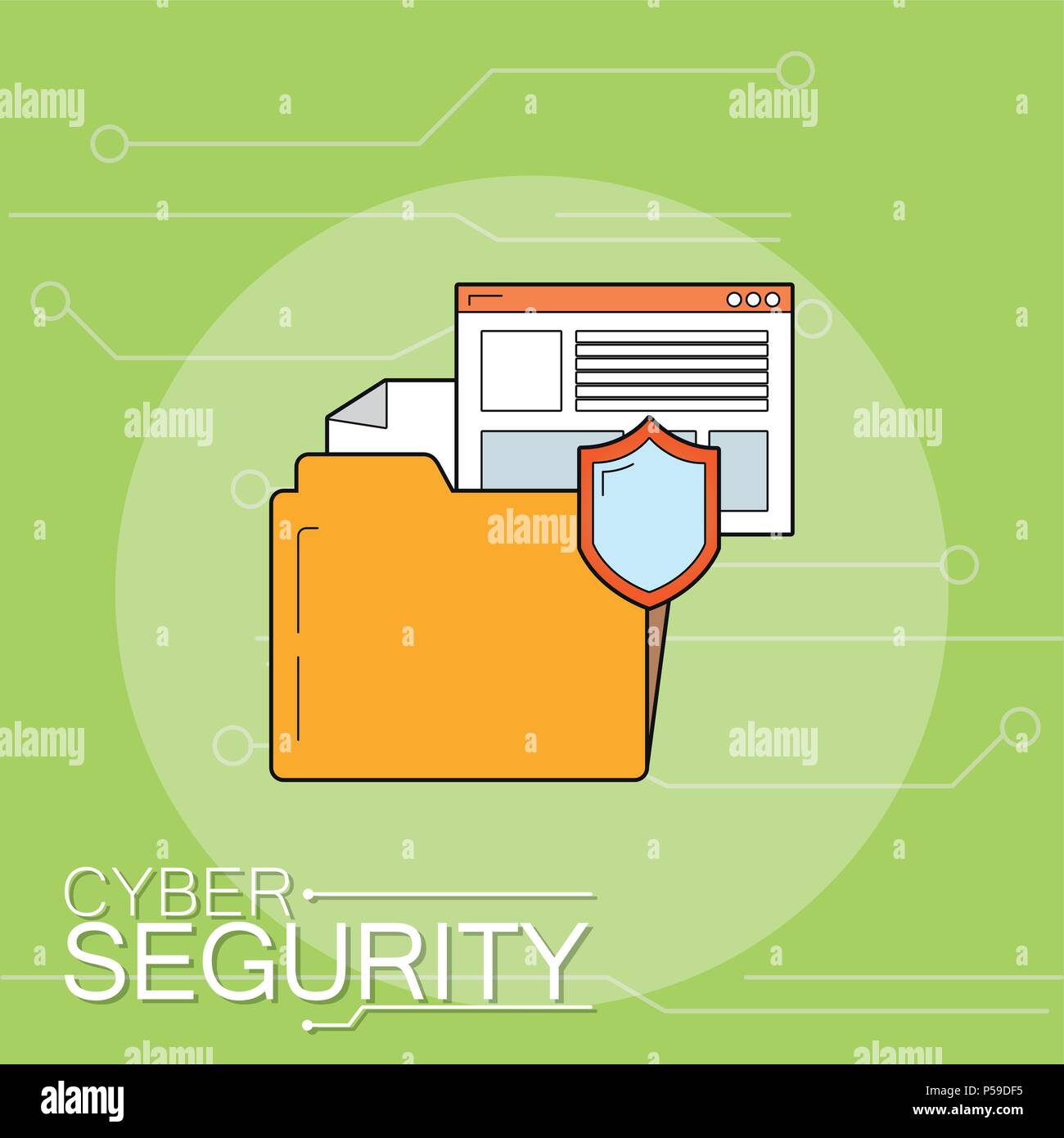Folder secure with shield vector illustration graphic design Stock ...