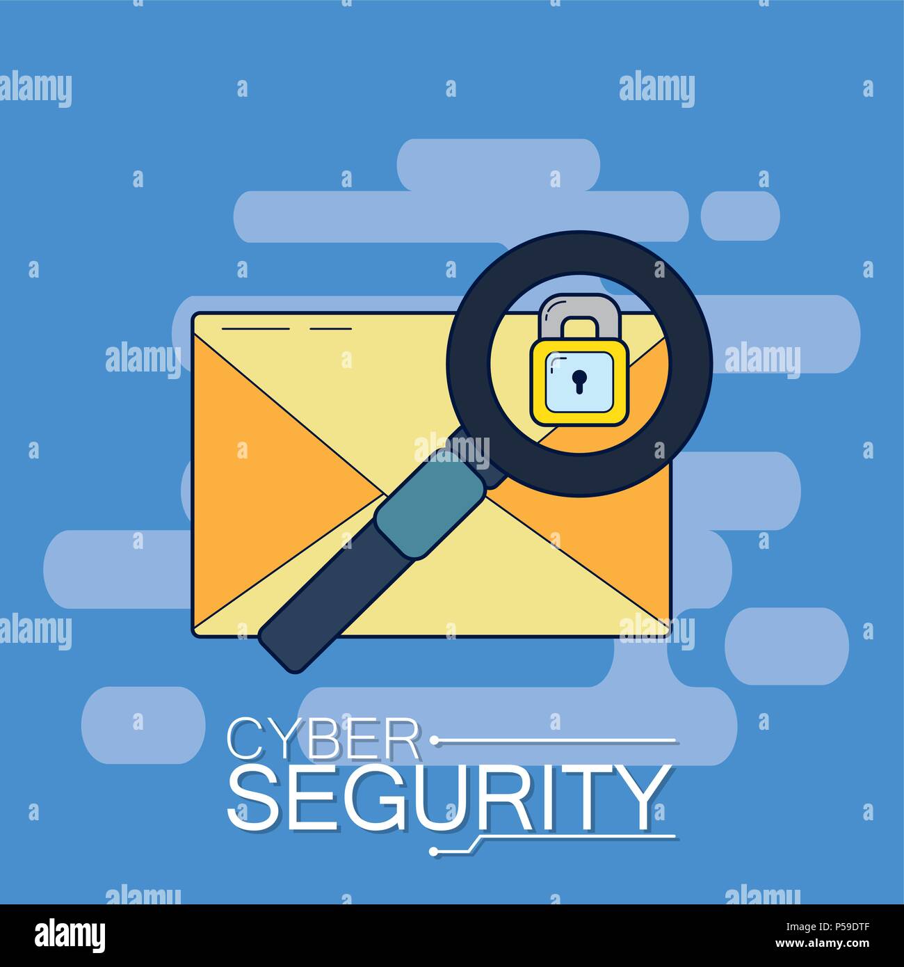 Secure Email Graphc Secure email and magnifying glass vector illustration graphic design ...