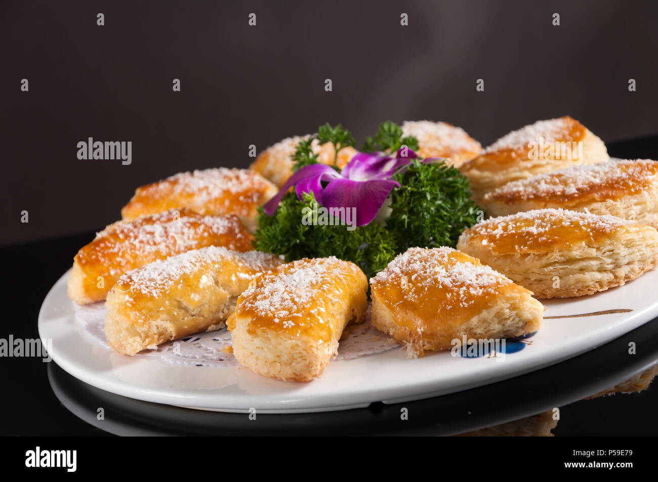 Crispy Durian Cake,Chinese dim sum Stock Photo