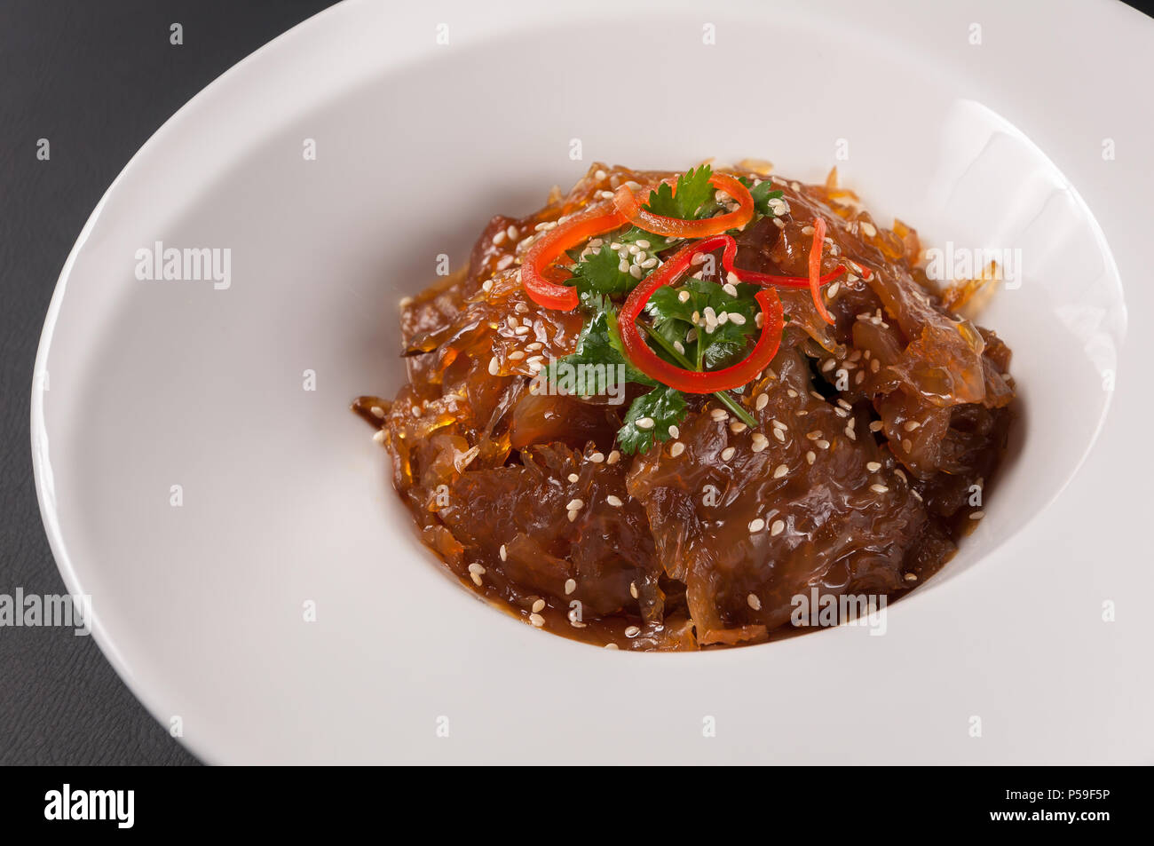 Jellyfish head with vinegar Stock Photo Alamy