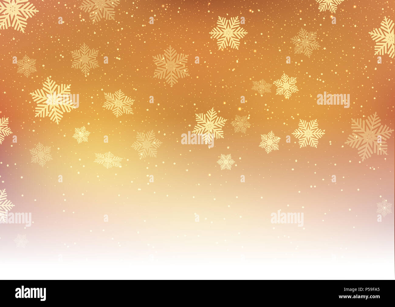 Christmas background of falling golden snowflakes Stock Photo - Alamy