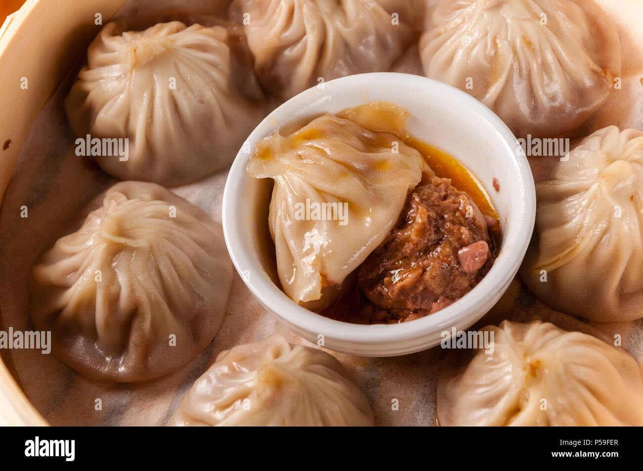 Crab Roe and beef buns Stock Photo Alamy
