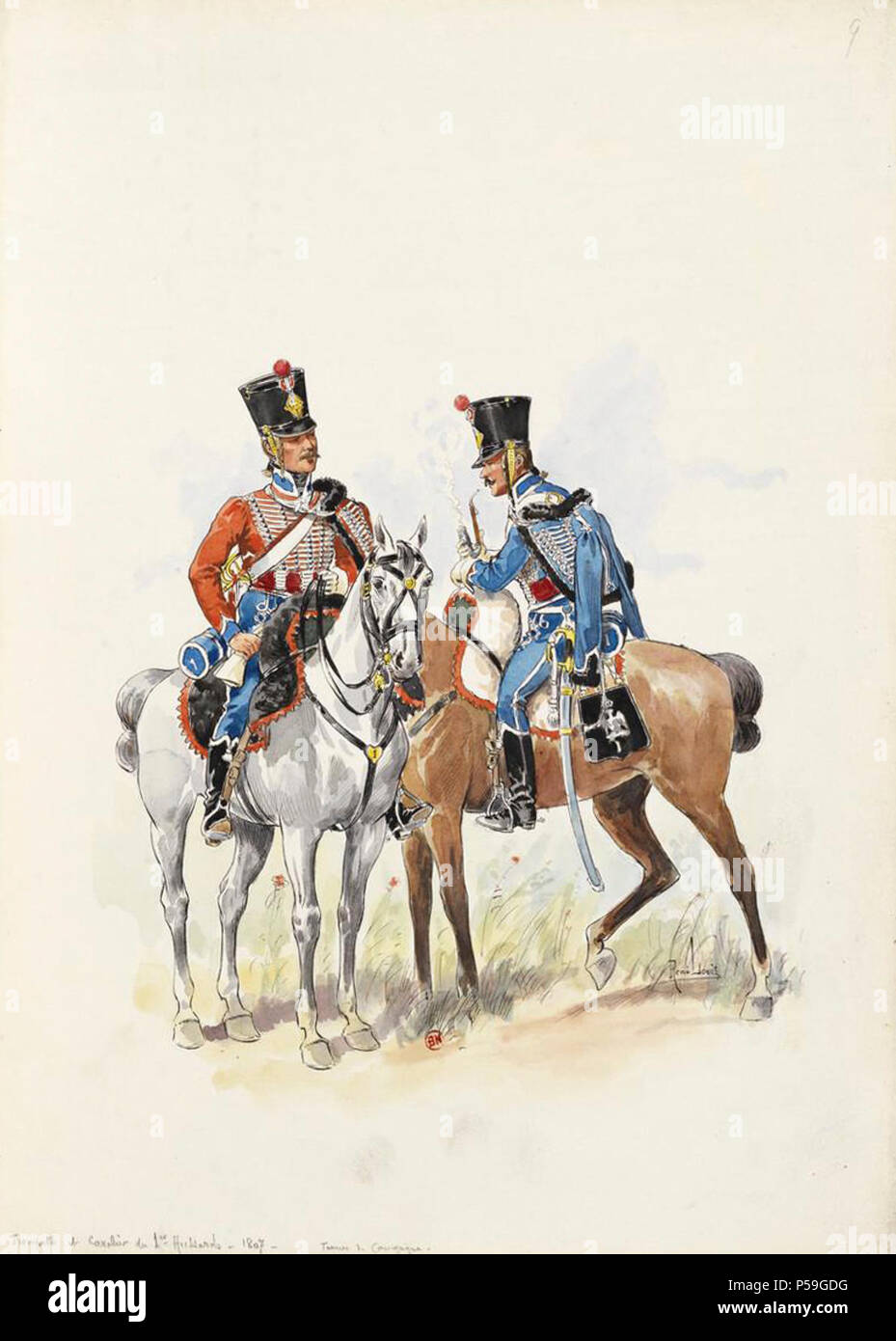 LELIÈPVRE EUGÈNE : MANNEQUIN MINIATURE D'UN TROMPETTE DU ROYAL Cavalerie Ancienne Monarchie Xxeme Siecle