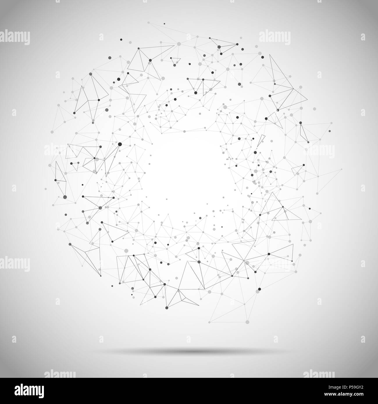 Abstract background with a low poly design and connecting dots Stock ...