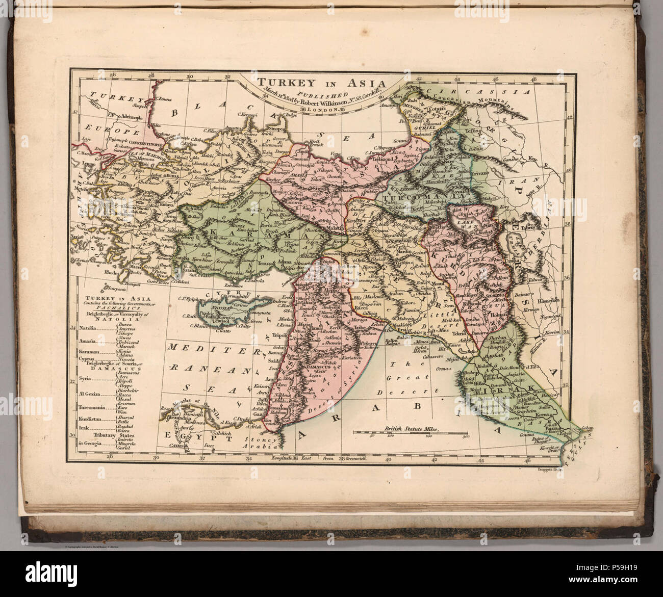 1808 map of Turkey in Asia Stock Photo - Alamy