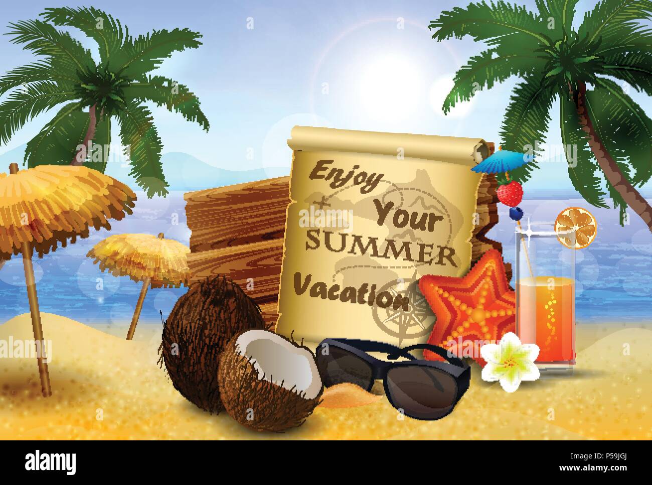 tropical vector background Stock Vector Image & Art - Alamy