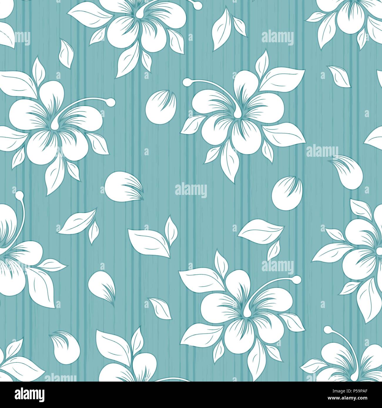 Trendy Seamless Floral Pattern Fabric Design With Simple Flowers