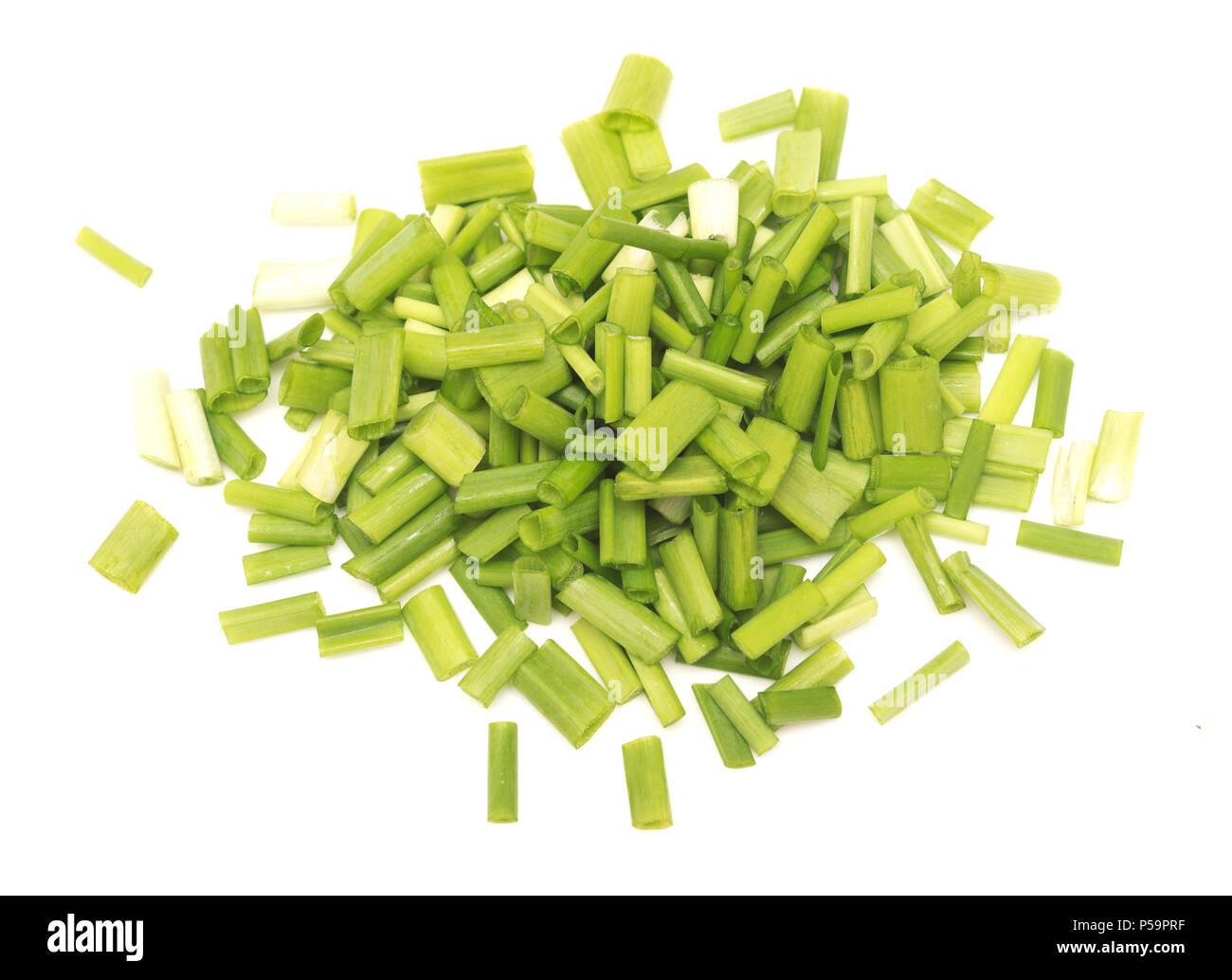 Chopped green onion isolated on white background Stock Photo - Alamy