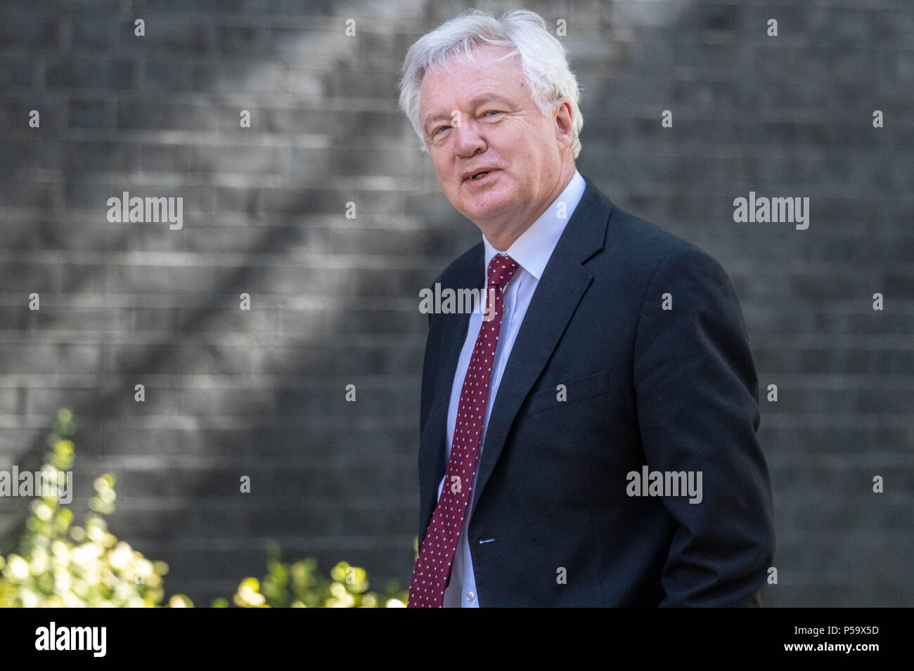 London 26 June 2018, David Davis, Brexit Secretary, arrives at a  Cabinet meeting at 10 Downing Street, London Credit Ian Davidson/Alamy Live News Stock Photo