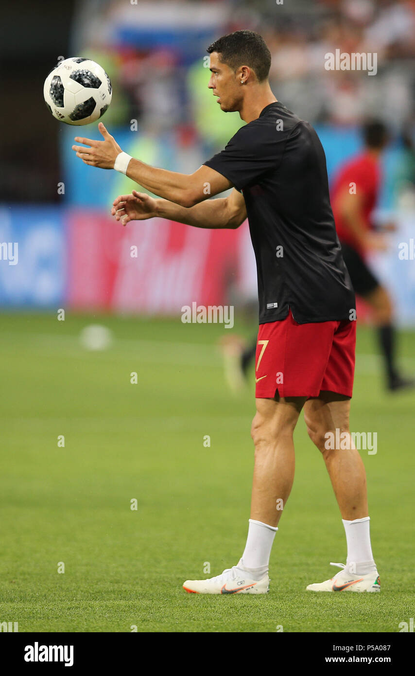 Saransk, Russia. 26th June, 2018. 25.06.2018. Saransk, Russia: CRISTIANO  RONALDO TRAINING BEFORE the Fifa World Cup Russia 2018, Group B, football  match between IRAN V PORTUGAL in MORDOVIA ARENA STADIUM in SARANSK.