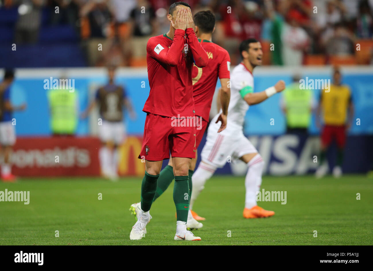 Saransk, Russia. 25th Jun, 2018. CRISTIANO RONALDO WRONG PENALTY  in  the Fifa World Cup Russia 2018, Group B, football match between IRAN V PORTUGAL  in MORDOVIA ARENA STADIUM in SARANSK. Credit: marco iacobucci/Alamy Live News Stock Photo