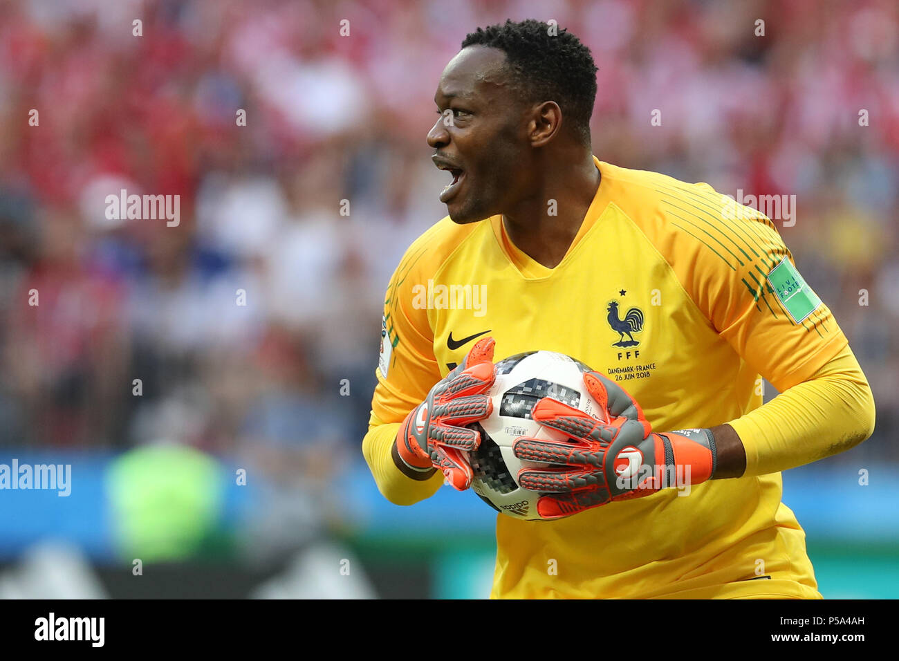 Moscow, Russia. 26th Jun, 2018. Steve Mandanda during the match between Denmark and France valid for the 2018 World Cup held held at the Lujniki Stadium in Moscow, Russia. (Photo: Ricardo Moreira/Fotoarena) Credit: Foto Arena LTDA/Alamy Live News Stock Photo