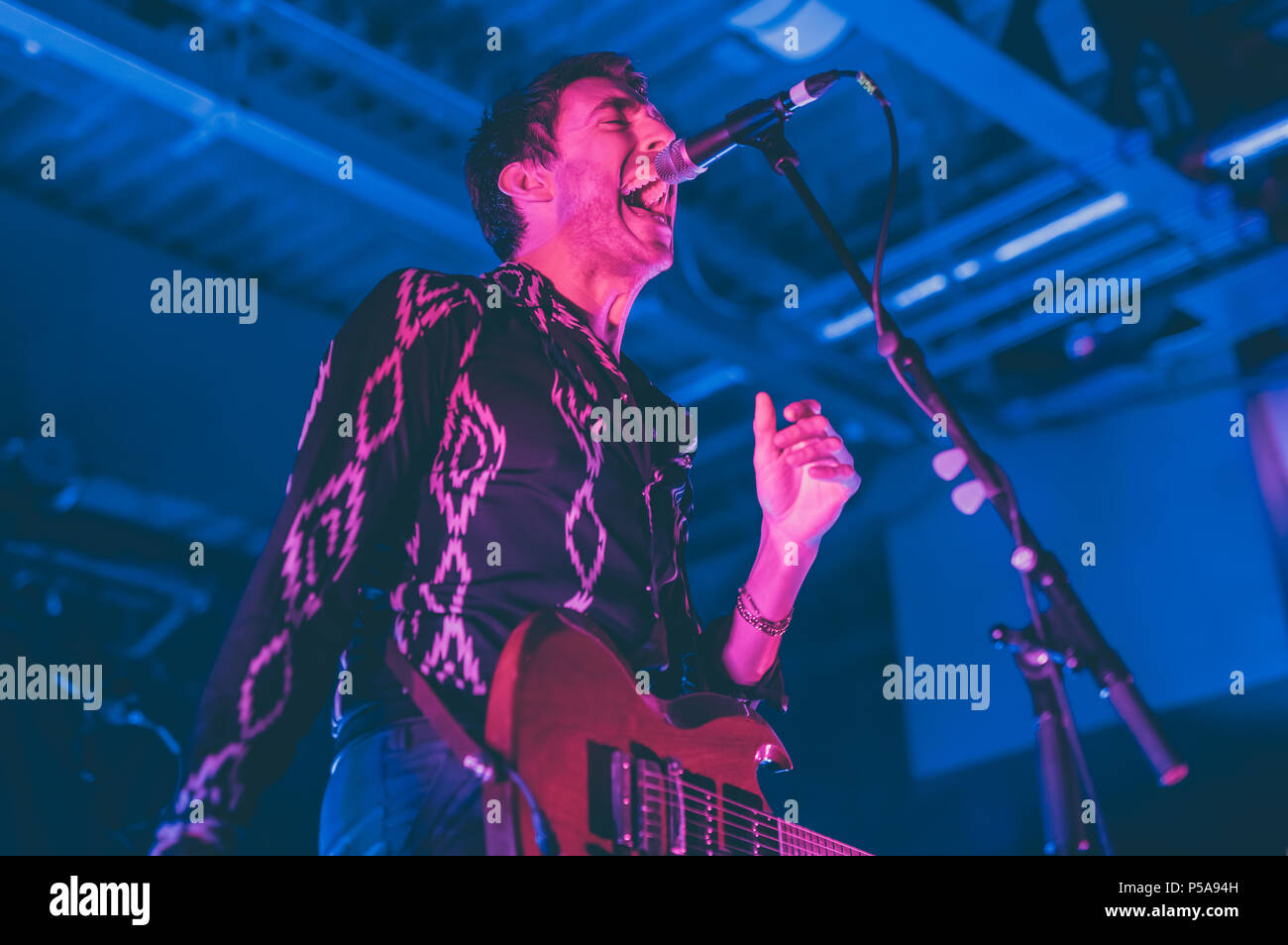 Exeter,  UK. 26, June, 2018. Miles Kane performing at The Lemon Grove, Exeter University on his Headline Tour. © Steve Lewington / Alamy Live News Stock Photo