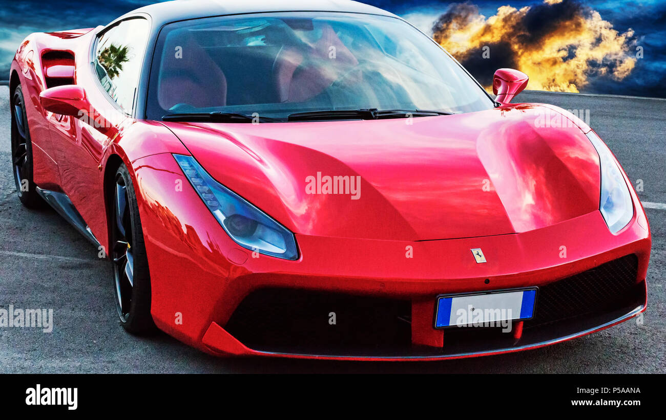Rome Italy June 24 2018 Luxury Model Sports Car Ferrari