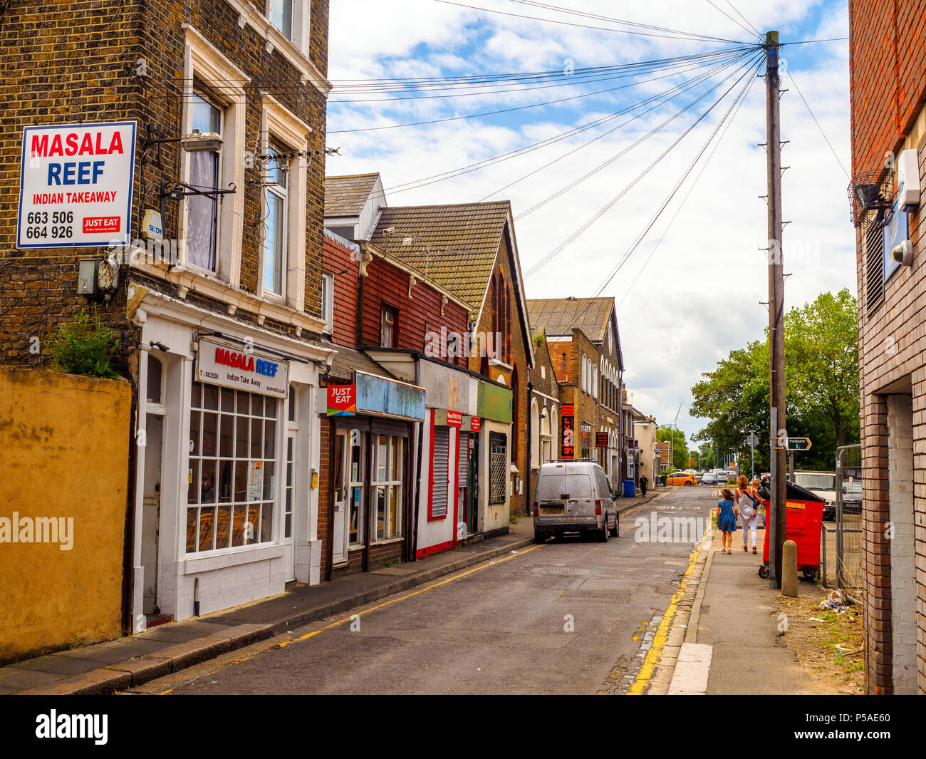Street view of Sheerness in the Isle of Sheppey - Kent, England Stock Photo