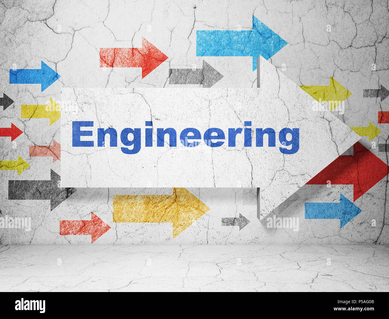 Science concept: arrow with Engineering on grunge wall background Stock ...