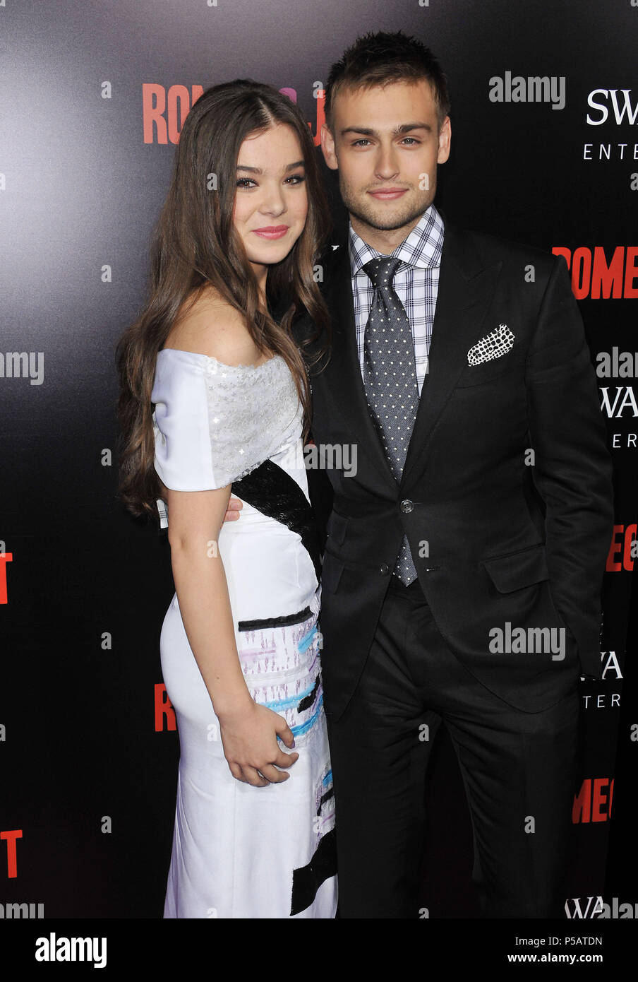 Hailee Steinfeld,  Douglas Booth  arriving at the Romeo & Juliet Premiere at the Arclight Theatre In Los Angeles.a  Hailee Steinfeld,  Douglas Booth 102 ------------- Red Carpet Event, Vertical, USA, Film Industry, Celebrities,  Photography, Bestof, Arts Culture and Entertainment, Topix Celebrities fashion /  Vertical, Best of, Event in Hollywood Life - California,  Red Carpet and backstage, USA, Film Industry, Celebrities,  movie celebrities, TV celebrities, Music celebrities, Photography, Bestof, Arts Culture and Entertainment,  Topix, vertical,  family from from the year , 2013, inquiry tsu Stock Photo
