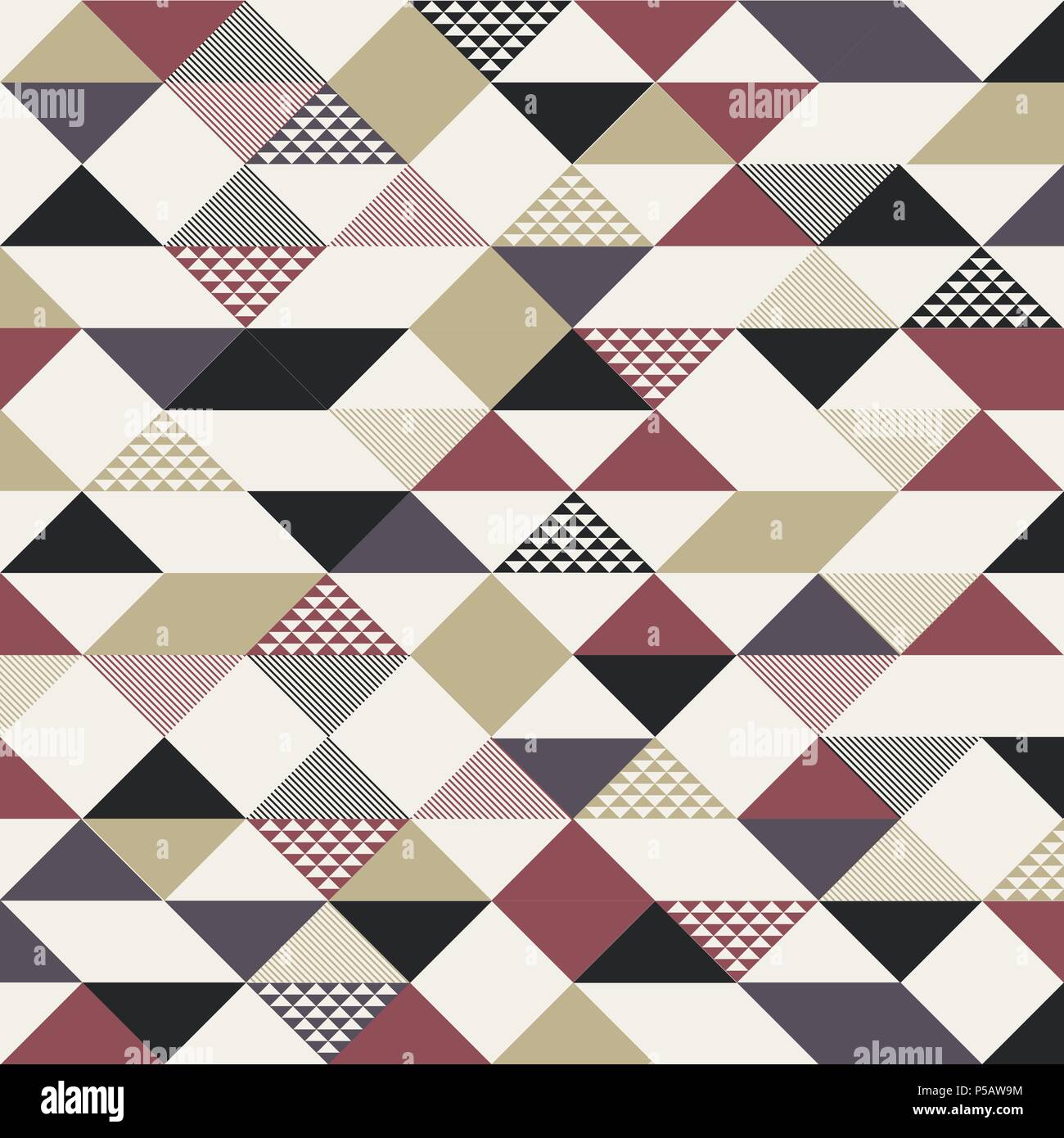 Abstract Retro Style Triangles Pattern With Lines Diagonally Gold