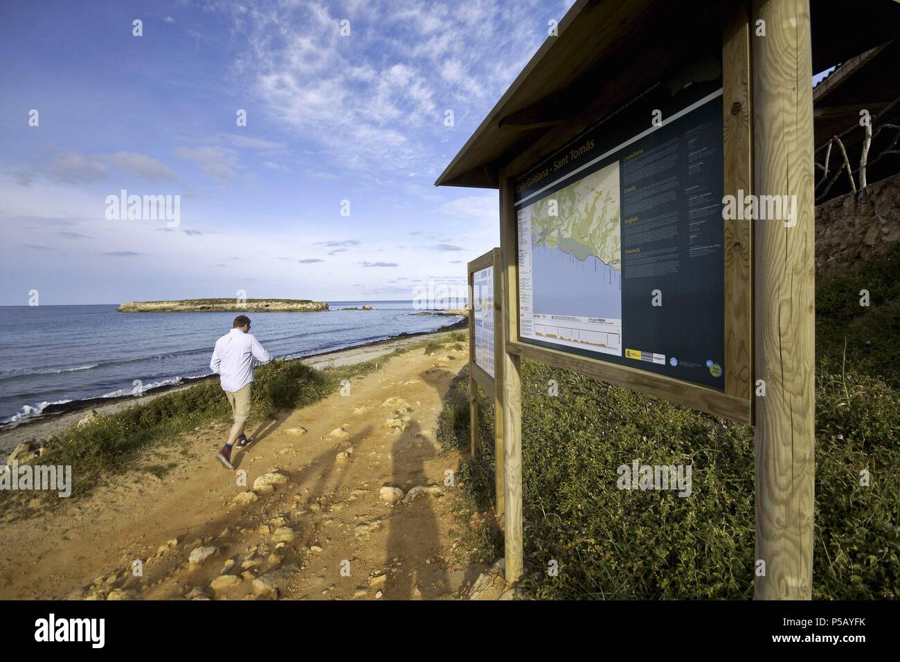 Playa de Sant Tomàs. Menorca. Islas Baleares.España. Stock Photo