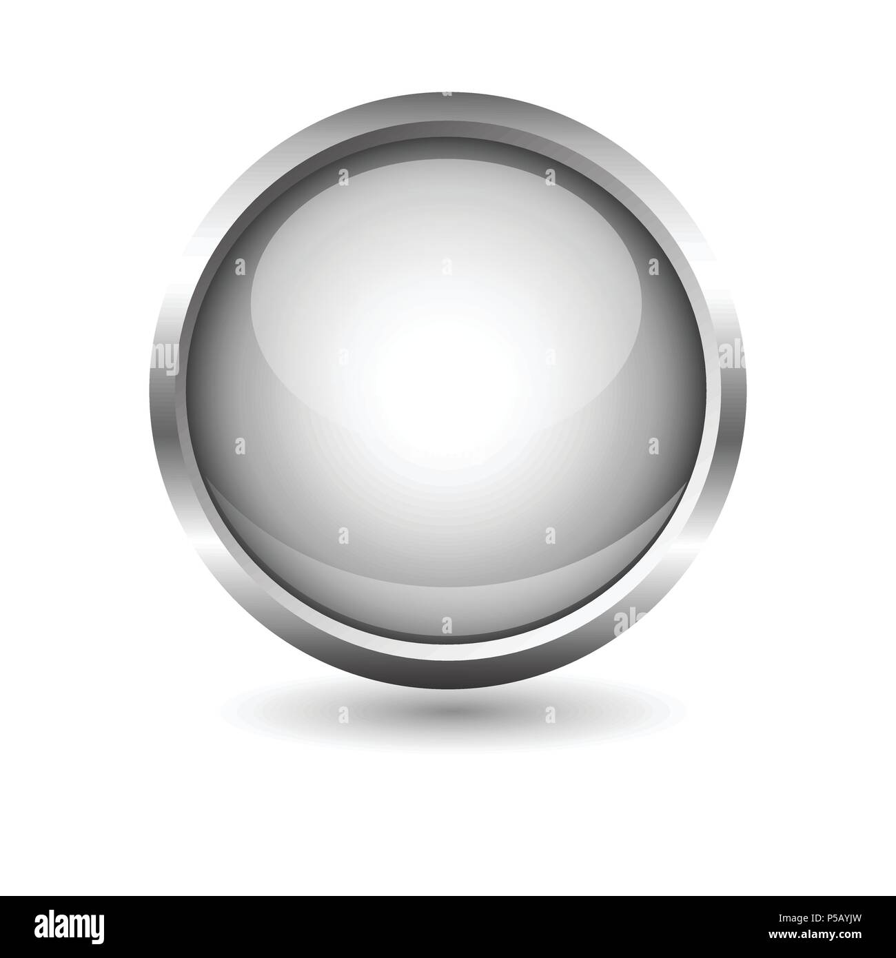 Chrome glossy button icon Stock Vector Image & Art - Alamy