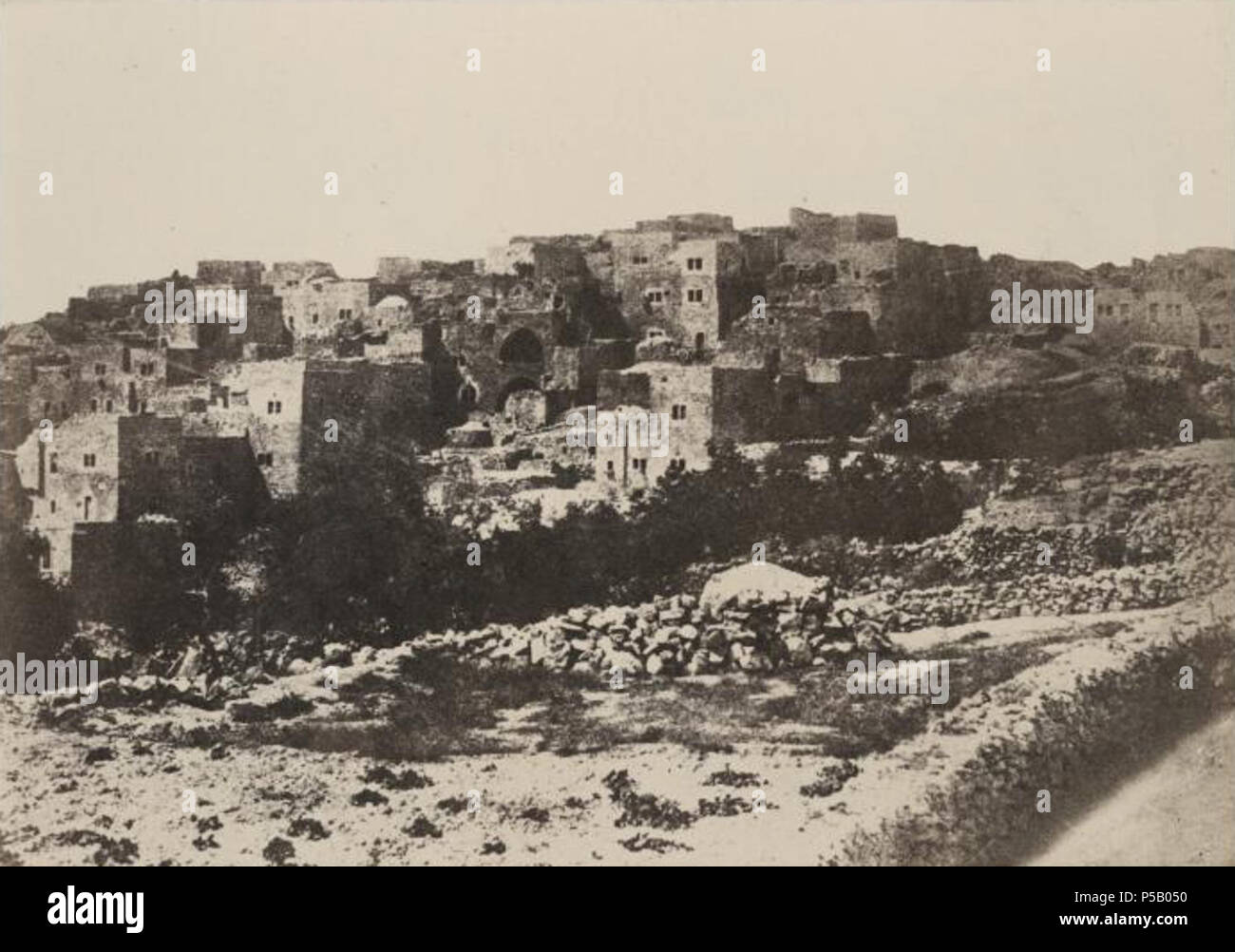 N/A. Français : Beit-Lehem - Jerusalem. 1856. Auguste Salzmann; cropped from original file by Kordas 49 A. Salzmann - Beit-Lehem Stock Photo