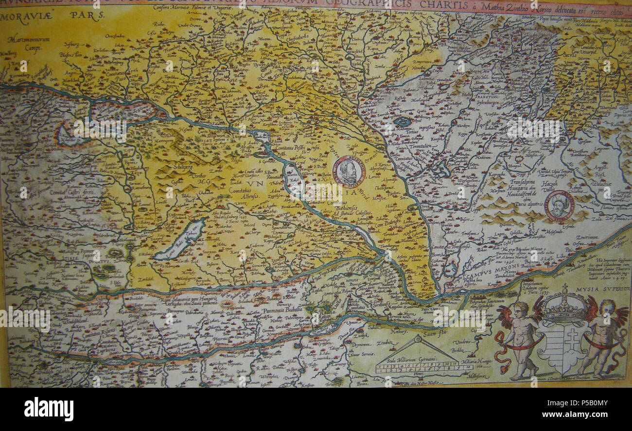 N/A. English: The map of the Ottoman Hungary, the Kingdom of Hungary and  Principality of Transylvania in 1567 . 1567. Unknown 44 A harom reszre  szakadt Magyar allam terkepe (1567 Stock Photo - Alamy