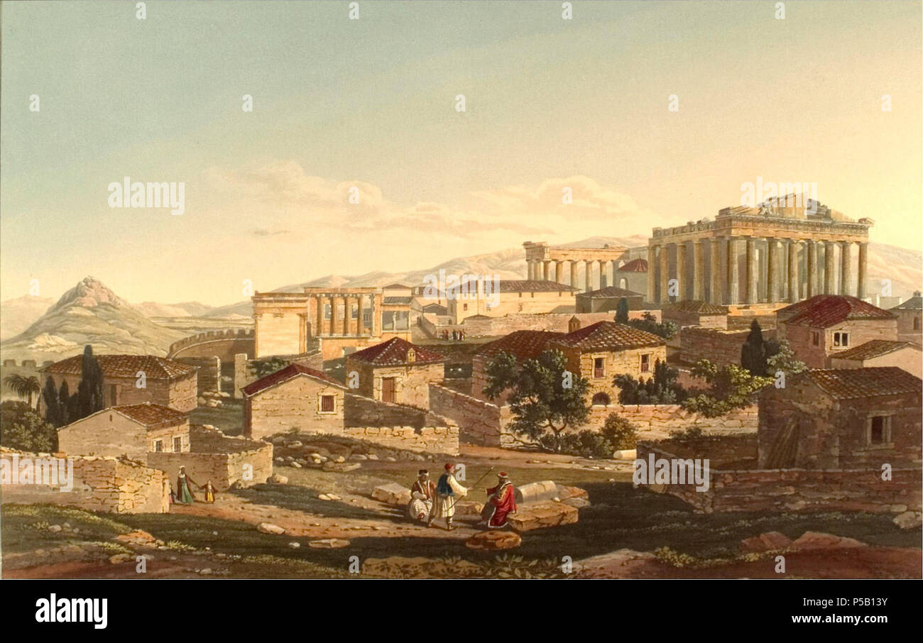 N/A. West Front of the Parthenon . 1821.   Edward Dodwell  (1767–1832)      Description Irish painter and writer  Date of birth/death 30 November 1767 13 May 1832  Location of birth/death Dublin Rome  Work location Cambridge, Greece, Naples, Rome  Authority control  : Q536003 VIAF:29669247 ISNI:0000 0000 8342 5936 ULAN:500046691 LCCN:n84081579 Open Library:OL1365502A WorldCat 459 Dodwell Parthenon 2 Stock Photo