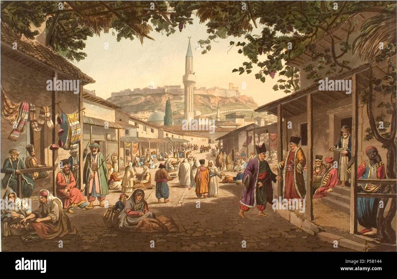 Q12885418 . Bazar of Athens . 1821. N/A 179 Bazar of Athens Stock Photo