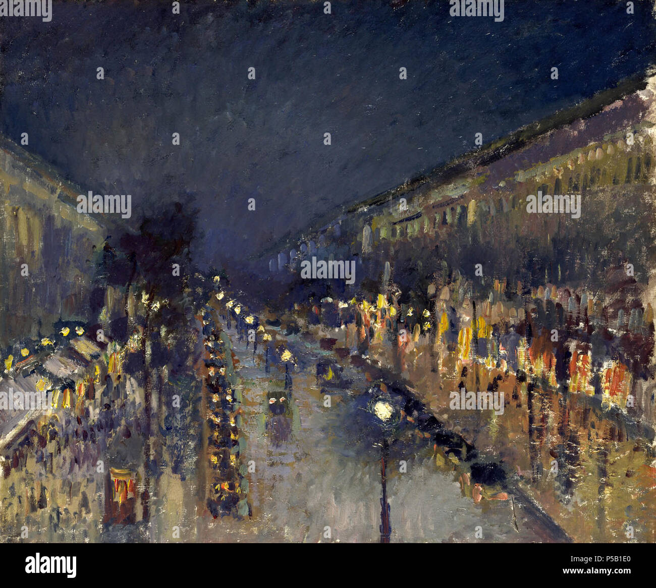 Français : Boulevard Montmartre, effet de nuit Deutsch: Boulevard Montmartre in der Nacht  1898. N/A 265 Camille Pissarro 009 Stock Photo