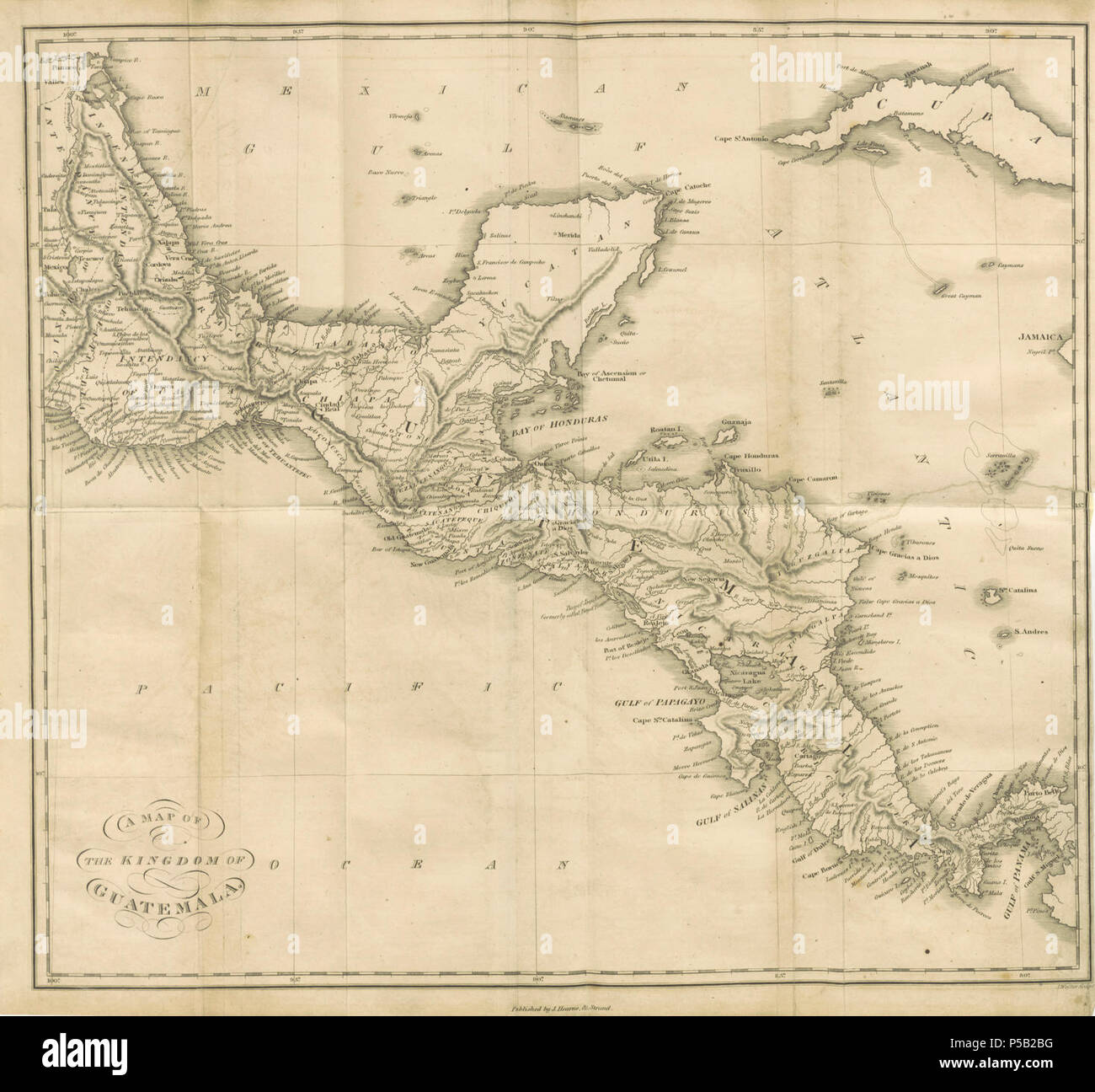 1823 map of Central America from A statistical and commercial history ...