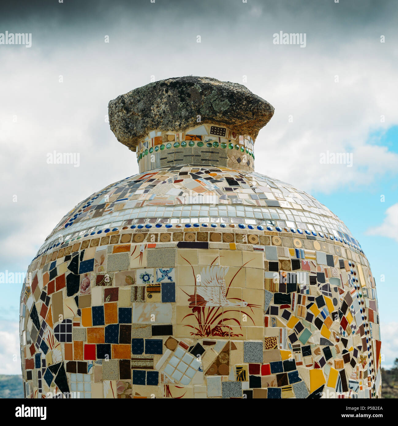 Sortelha, Portugal - June 11, 2018: Ceramic vase made out of Portuguese  azulejo tiles overlooking a valley in Northeastern Portugal, Europe Stock  Photo - Alamy