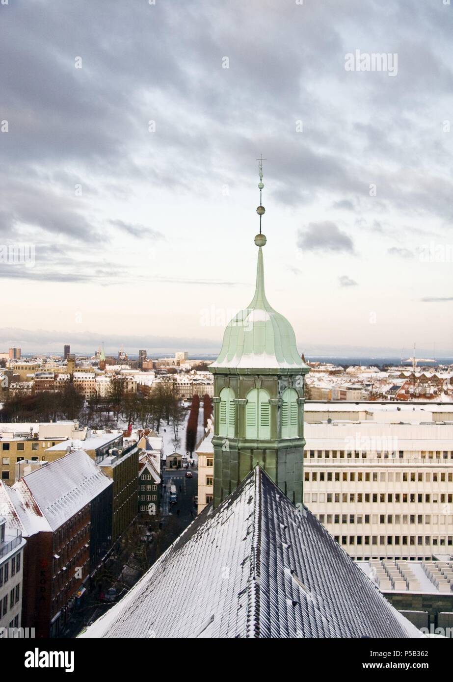 Copenhague view from Rundetarn tower. Stock Photo