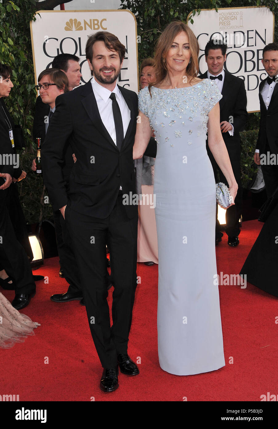 Kathryn Bigelow and Mark Boal  arriving at the 70th Golden Globes Awards 2013 at the  Hilton Hotel In Beverly Hills.Kathryn Bigelow and Mark Boal  ------------- Red Carpet Event, Vertical, USA, Film Industry, Celebrities,  Photography, Bestof, Arts Culture and Entertainment, Topix Celebrities fashion /  Vertical, Best of, Event in Hollywood Life - California,  Red Carpet and backstage, USA, Film Industry, Celebrities,  movie celebrities, TV celebrities, Music celebrities, Photography, Bestof, Arts Culture and Entertainment,  Topix, vertical,  family from from the year , 2013, inquiry tsuni@Gam Stock Photo